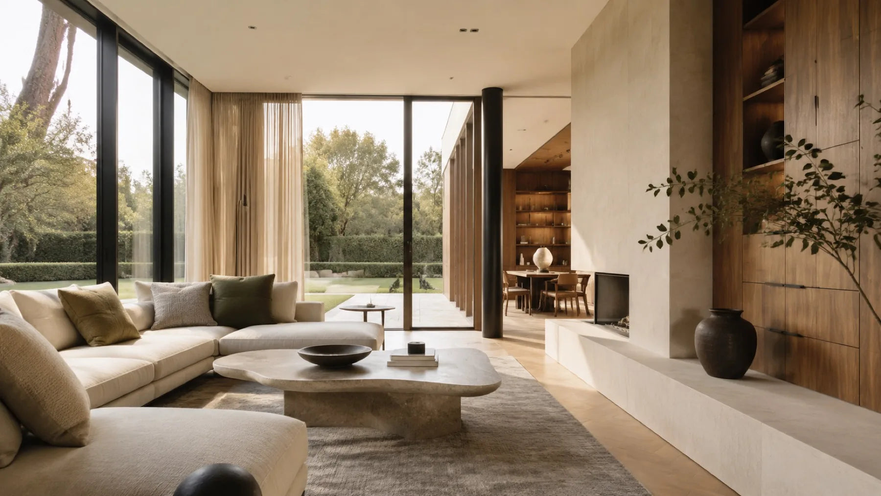Naturally lit contemporary property interior